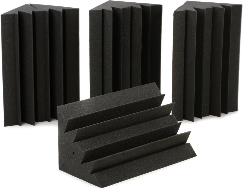 Acoustic foam wedge panels for studio walls