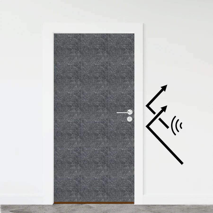Dark grey acoustic panel close-up